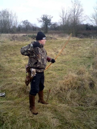 Outdoor archery in a spacious setting
